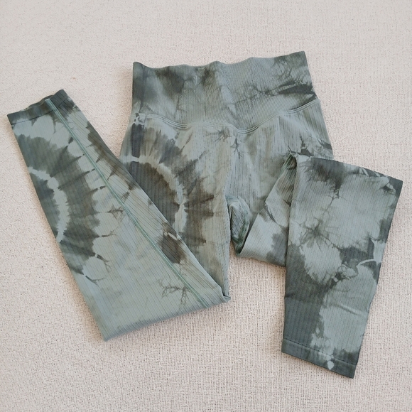 PINK Victoria's Secret Pants - PINK ♡ active seamless green tie dye legging small fairy grunge athleisure vs